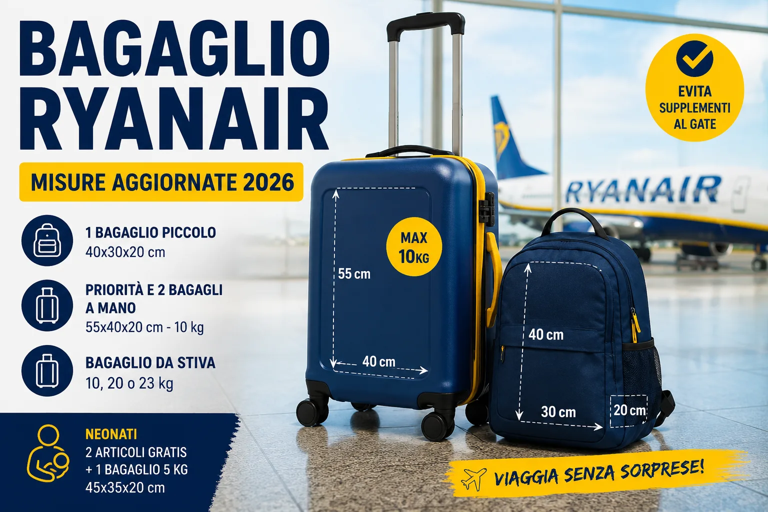Bagagli a mano Ryanair [Aggiornamento 2026]