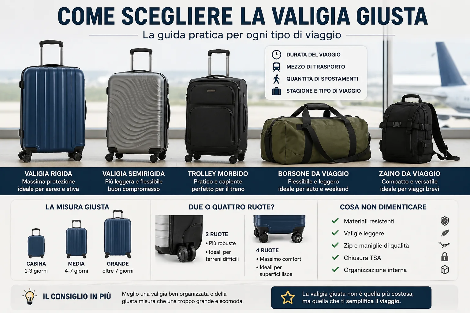 Come scegliere la valigia giusta per ogni viaggio