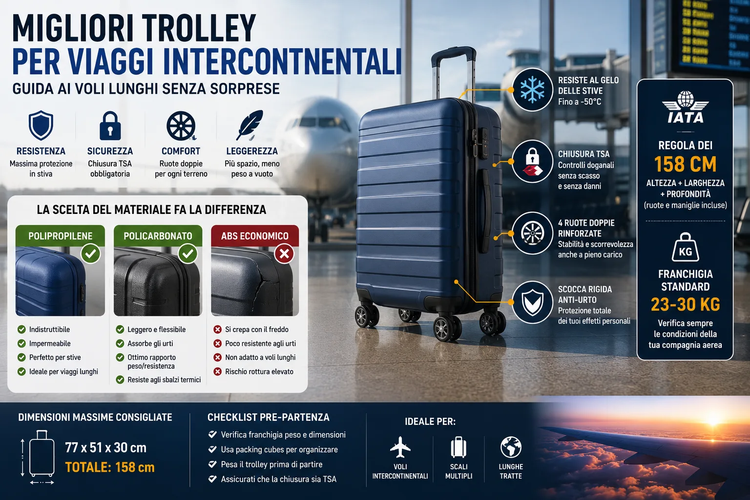 Migliori Trolley per Viaggi Intercontinentali: Guida ai Voli Lunghi